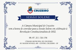 Convite para Sessão Solene em celebração à Revolução de 1932