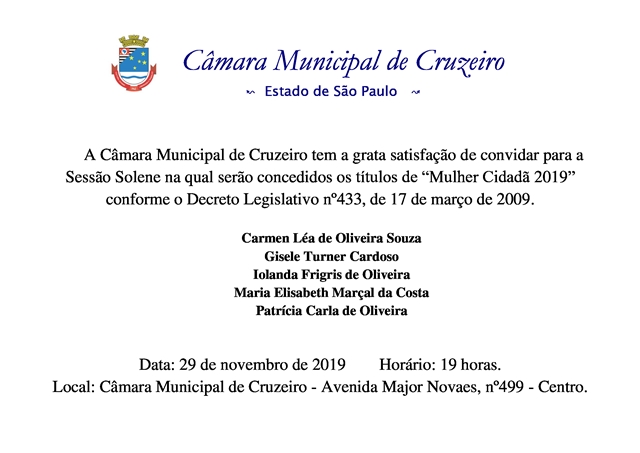 Convite Mulher Cidadã